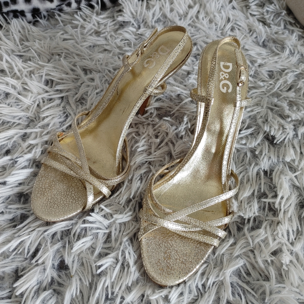 Dolce And Gabanna gold heels